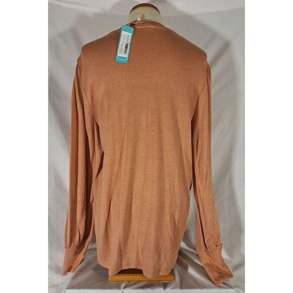 Market & Spruce Womens Long Sleeve Brushed Neck Knit Top Tan‎ Size XL NEW - Picture 2 of 5